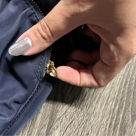 MZ Wallace Paige Nylon Crossbody in Navy & Tan - Picture 11 of 12